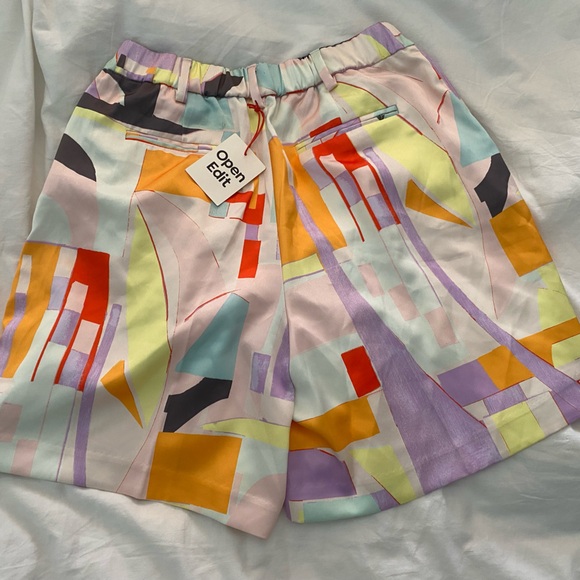 Open Edit Nordstrom | Print Soft Long Shorts | Pink Paper Shape in size S - Picture 4 of 11
